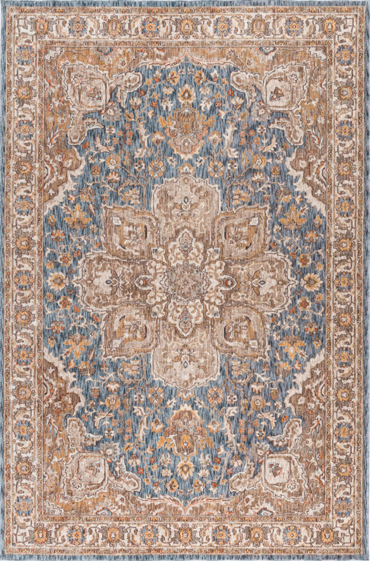 Matteson Traditional Navy/Orange Area Rug & Reviews Joss & Main